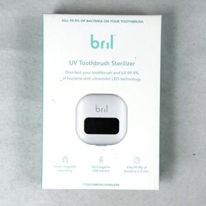 Bril UV LED Toothbrush Sterilizer Magnetic White Kills 99.9% Bacteria Recharge
